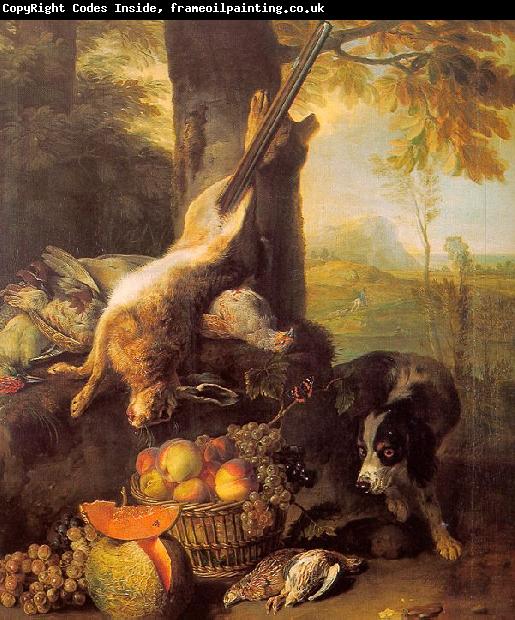 Francois Desportes Still Life with Dead Hare and Fruit